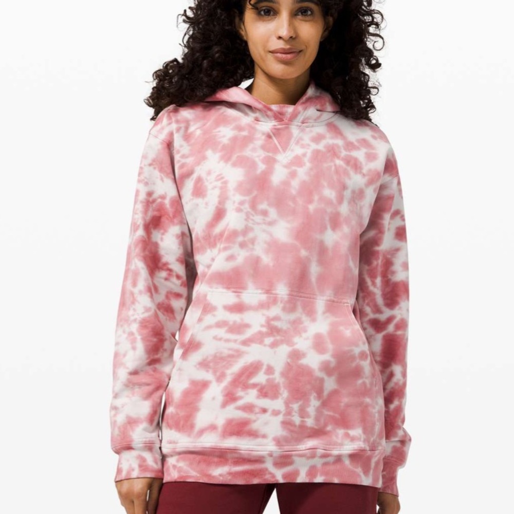 Lulu Lemon All Yours Pink and White Tie-Dye Hoodie